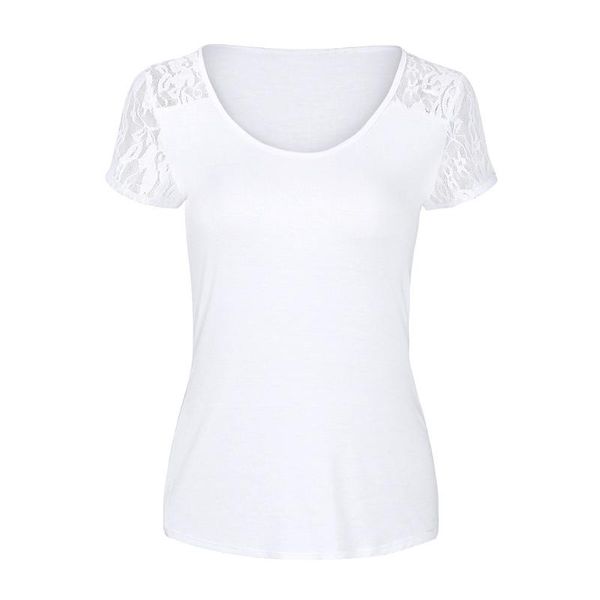 summer xxxl 4xl 5xl plus size women crochet lace patchwork short sleeve t shirt female casual loose oversized t-shirt women's, White
