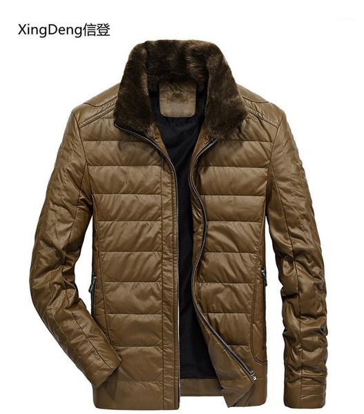 men's jackets xingdeng men winter 80% white duck down pu leather fashion warm fur collar clothing casual coats, Black;brown
men's jackets xingdeng men winter 80% white duck down pu leather fashion warm fur collar clothing casual coats, Black;brown
