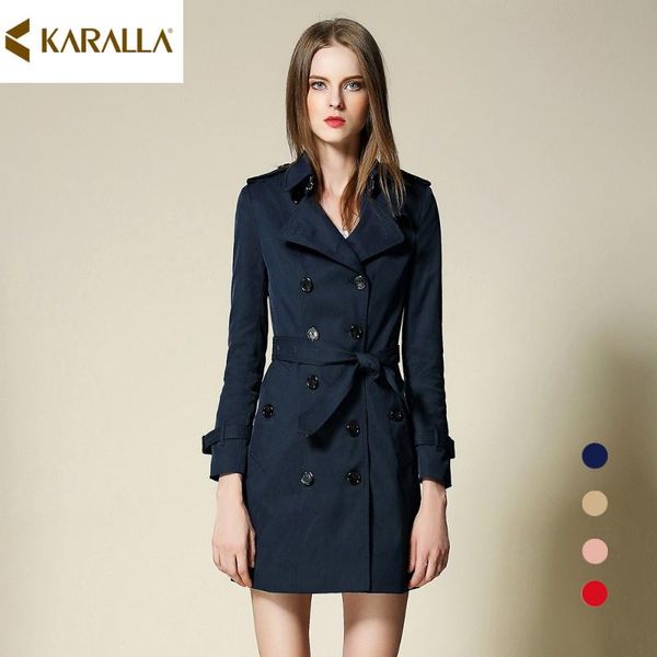 women's trench coats karalla fashion coat women england style mid long elegant anti-wrinkle double breasted overcoaty084, Tan;black 
women's trench coats karalla fashion coat women england style mid long elegant anti-wrinkle double breasted overcoaty084, Tan;black