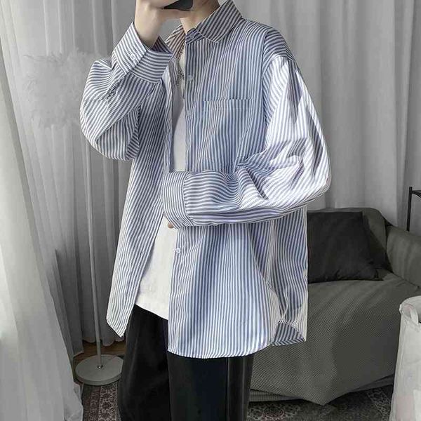 men's casual shirts spring summer long-sleeved fashion men korean loose striped mens society dress s-xl zhu0, White;black
men's casual shirts spring summer long-sleeved fashion men korean loose striped mens society dress s-xl zhu0, White;black