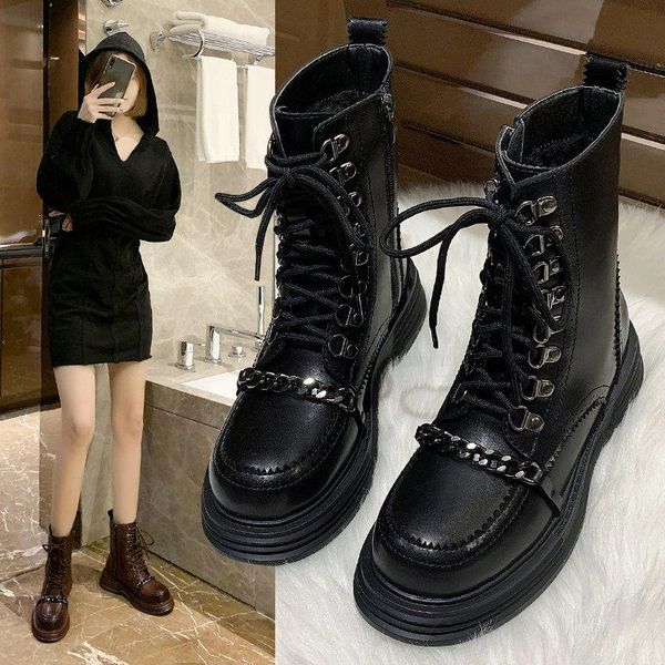boots platform shoes women patent leather winter block gothic black punk style chain female footwear high quality
boots platform shoes women patent leather winter block gothic black punk style chain female footwear high quality