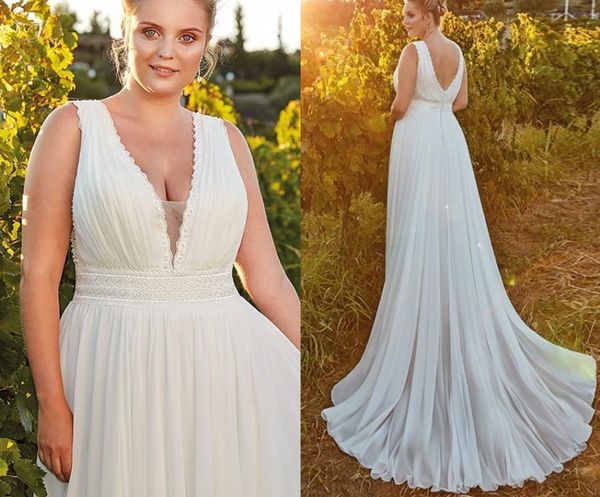 wedding dress plus size 2021 v neck sleeveless lace sashes pleats ruched chiffon a line beach bridal gown robe de mariage, White
wedding dress plus size 2021 v neck sleeveless lace sashes pleats ruched chiffon a line beach bridal gown robe de mariage, White