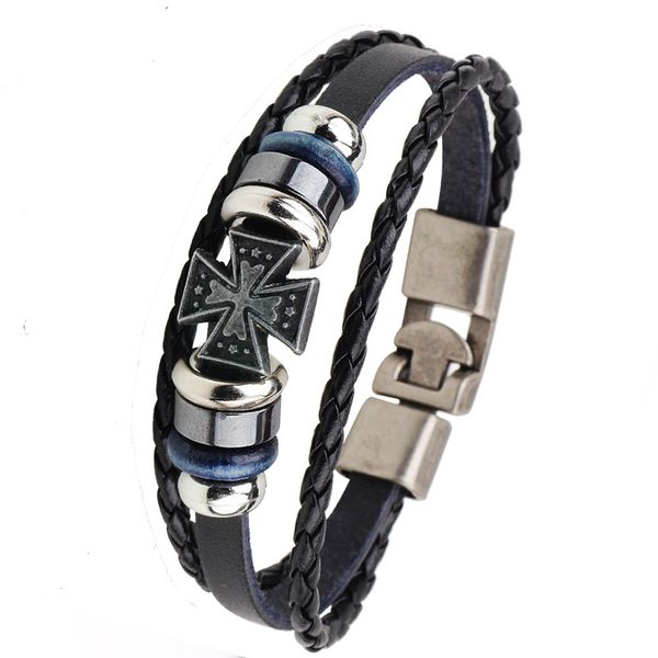 men leather cross bracelets vintage charm multi-layer strand religious belief bracelet male jewelry gift, Golden;silver
men leather cross bracelets vintage charm multi-layer strand religious belief bracelet male jewelry gift, Golden;silver