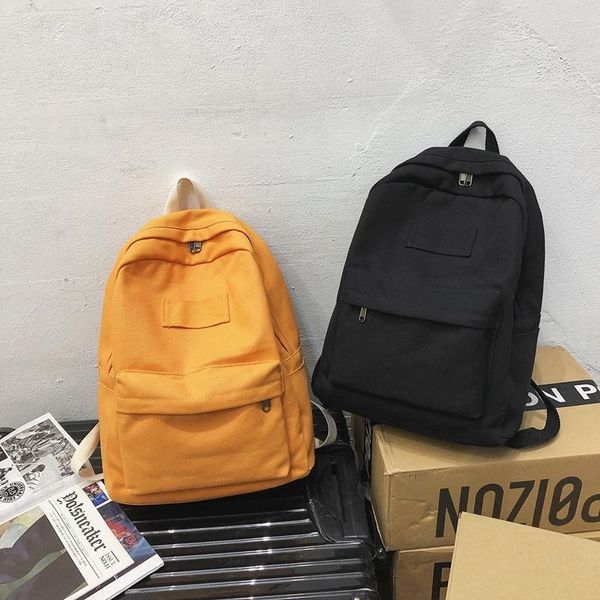 neutral style solid backpack 100% cotton canvas school bag japanese and south korean leisure or travel black package
neutral style solid backpack 100% cotton canvas school bag japanese and south korean leisure or travel black package