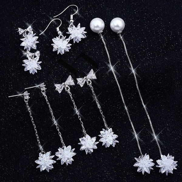 stud fashion snow flower wedding earrings cz zircon crystal tassel long jewelry for women gifts, Golden;silver
stud fashion snow flower wedding earrings cz zircon crystal tassel long jewelry for women gifts, Golden;silver