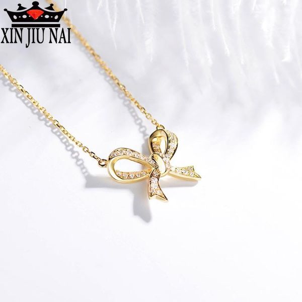 simple temperament girls tide net red bow necklace 18k gold diamond clavicle chain sweet pendant women's high-end jewelry chains, Silver
simple temperament girls tide net red bow necklace 18k gold diamond clavicle chain sweet pendant women's high-end jewelry chains, Silver