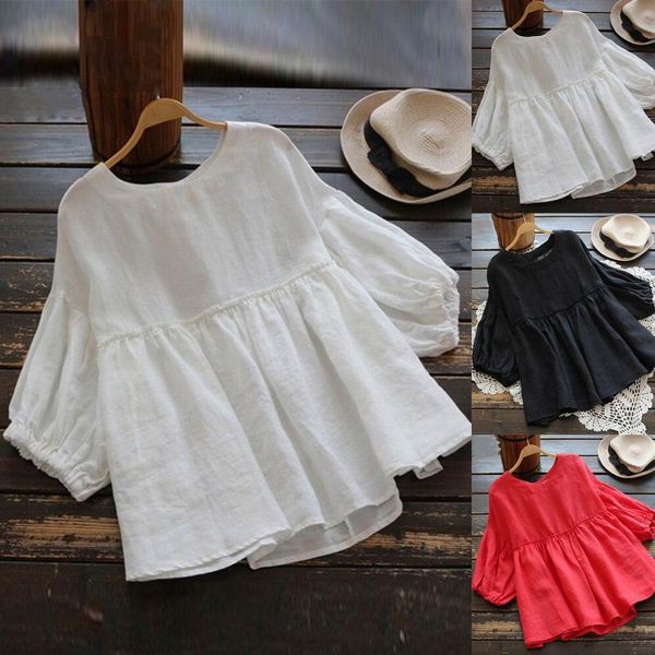 women's blouses & shirts women linen o-neck large size solid color japanese shirt casual pullover long sleeve ladies plus femme, White
women's blouses & shirts women linen o-neck large size solid color japanese shirt casual pullover long sleeve ladies plus femme, White