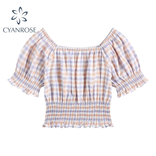 plaid crop blouses or for ladies fashion short sleeve square collar elastic shirts female sweet rok elegant ins blusas 210430, White
plaid crop blouses or for ladies fashion short sleeve square collar elastic shirts female sweet rok elegant ins blusas 210430, White