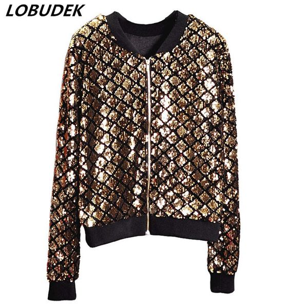 women's jackets 4 colors gold sequins jacket spring autumn women casual clothing bling sequined baseball female loose coat outwear, Black;brown
women's jackets 4 colors gold sequins jacket spring autumn women casual clothing bling sequined baseball female loose coat outwear, Black;brown