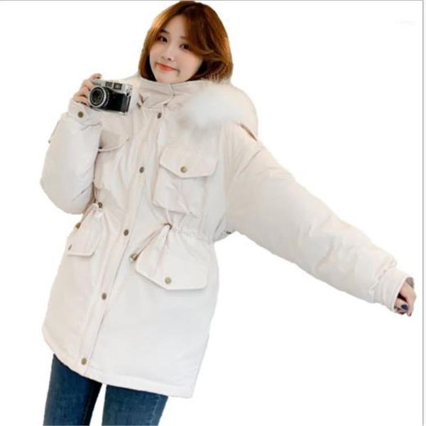 women's down & parkas 2021 winter women jacket short adjustable waist cotton-padded coat hooded fur collar snow wear m1571, Black
women's down & parkas 2021 winter women jacket short adjustable waist cotton-padded coat hooded fur collar snow wear m1571, Black