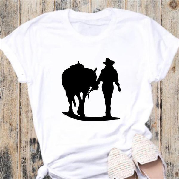 summer horse graphic print women short sleeve o neck casual aesthetic lady, White
summer horse graphic print women short sleeve o neck casual aesthetic lady, White