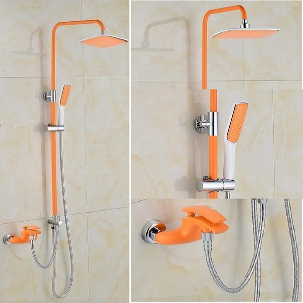 brass material chrome and orange bathroom shower faucet set rainfall bath sets
brass material chrome and orange bathroom shower faucet set rainfall bath sets