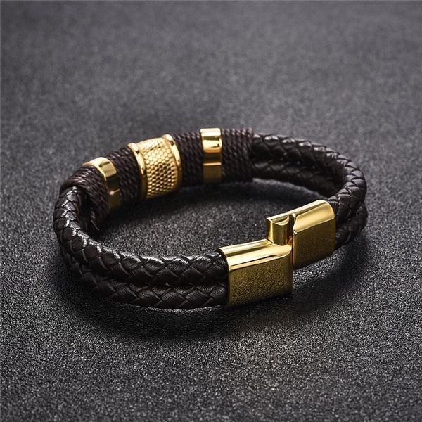 charm bracelets jiayiqi men's bracelet genuine leather stainless steel magnetic clasp woven bangle male wrist band jewelry 18.5/20.5/22, Golden;silver
charm bracelets jiayiqi men's bracelet genuine leather stainless steel magnetic clasp woven bangle male wrist band jewelry 18.5/20.5/22, Golden;silver