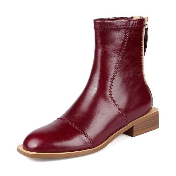 boots retro fashion round head leather ankle thick heel stitching short booties female back zip women shoes fall winter, Black
boots retro fashion round head leather ankle thick heel stitching short booties female back zip women shoes fall winter, Black