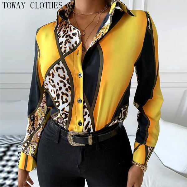 autumn leopard cheetah print colorblock buttoned long sleeve shirt turn-down collar chiffon blouse women's blouses & shirts, White
autumn leopard cheetah print colorblock buttoned long sleeve shirt turn-down collar chiffon blouse women's blouses & shirts, White