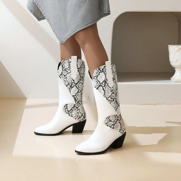 boots thick-heeled high-heeled snake print stitching pointed female mid-tube v-mouth western cowboy rider, Black
boots thick-heeled high-heeled snake print stitching pointed female mid-tube v-mouth western cowboy rider, Black