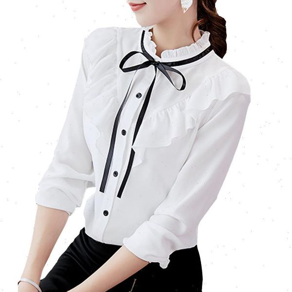 spring autumn long sleeve women shirt korean ruffles clothing streetwear slim chiffon blouses elegant shirts, White
spring autumn long sleeve women shirt korean ruffles clothing streetwear slim chiffon blouses elegant shirts, White