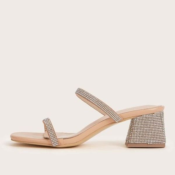 sandals summer rhinestone fashion solid color mid heel women's shoes open toe outdoor casual women slippers plus size, Black
sandals summer rhinestone fashion solid color mid heel women's shoes open toe outdoor casual women slippers plus size, Black