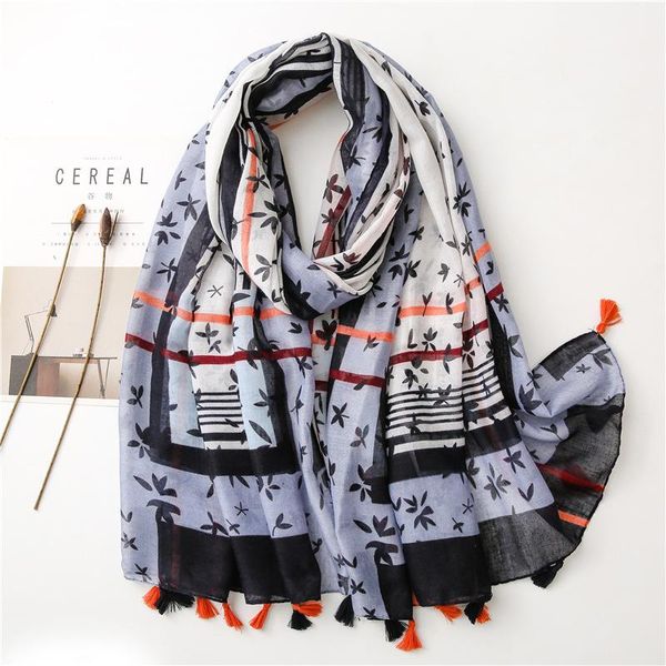female tassel scarf leaf print cotton feeling thin light silk scarves shawl lady hijab headband foulard beach cover up, Blue;gray
female tassel scarf leaf print cotton feeling thin light silk scarves shawl lady hijab headband foulard beach cover up, Blue;gray