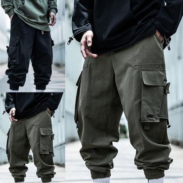 men's pants cargo elastic waist ankle banded multi pockets casual men autumn trousers for school, Black
men's pants cargo elastic waist ankle banded multi pockets casual men autumn trousers for school, Black