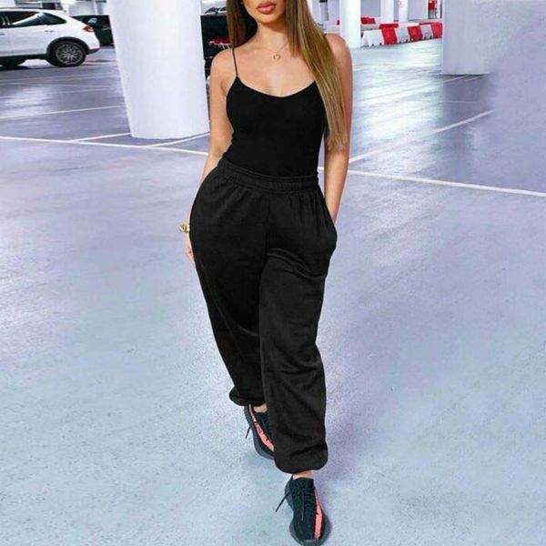 women elastic high waisted sports jogger pants solid color baggy loose sweatpants hip hop dance running athletic lounge trousers women', Black;white
women elastic high waisted sports jogger pants solid color baggy loose sweatpants hip hop dance running athletic lounge trousers women', Black;white