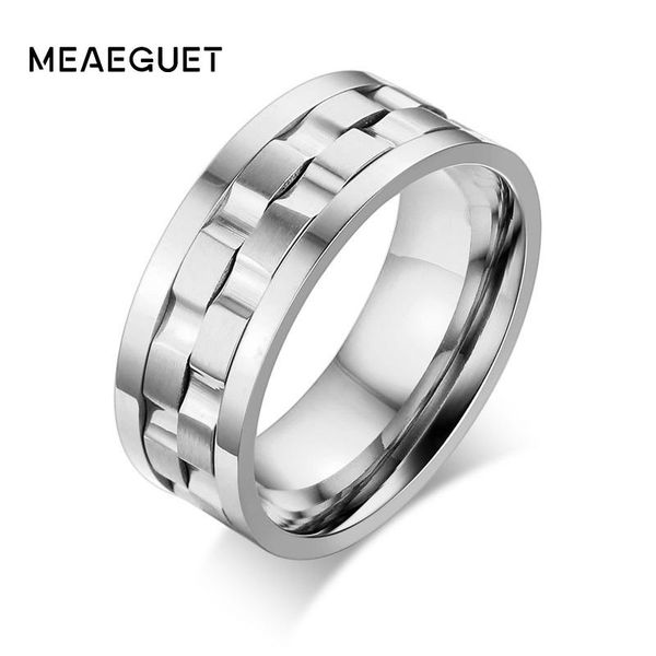 rotatable spinner ring wedding band solid stainless steel gear design 9mm gents party hip hop jewelry drop rings, Silver
rotatable spinner ring wedding band solid stainless steel gear design 9mm gents party hip hop jewelry drop rings, Silver