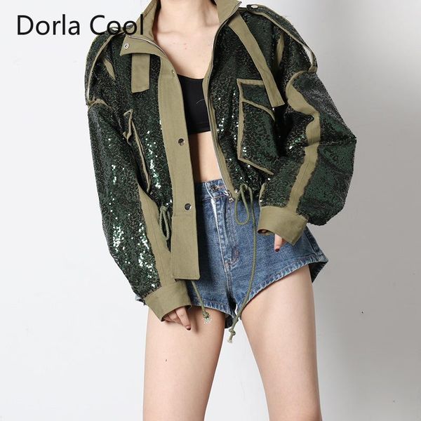 women's jackets european women loose luxury sequins street wear coats 2021 autumn designer pockets outerwear chic girl's clothes, Black;brown
women's jackets european women loose luxury sequins street wear coats 2021 autumn designer pockets outerwear chic girl's clothes, Black;brown
