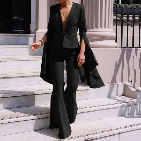 two piece dress women sets autumn v neck causal blazer coat and flare long pants suits elegant ol 2 outfits, White
two piece dress women sets autumn v neck causal blazer coat and flare long pants suits elegant ol 2 outfits, White
