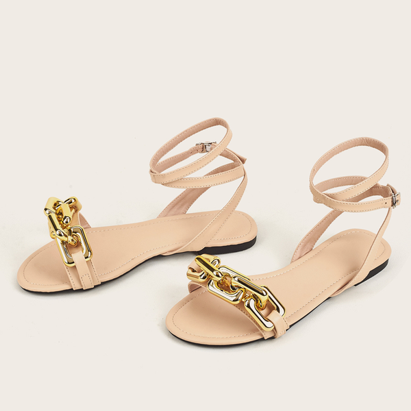 open toe summer ankle strap flat sandals for girls metal gold chain causal women fashion, Black
open toe summer ankle strap flat sandals for girls metal gold chain causal women fashion, Black