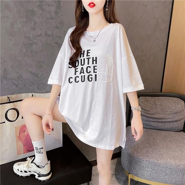 women's t-shirt cotton loose plus size fashion tshirt letter o-neck summer clothing casual short sleeve tees houthion, White
women's t-shirt cotton loose plus size fashion tshirt letter o-neck summer clothing casual short sleeve tees houthion, White