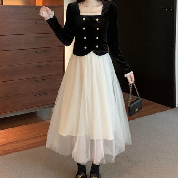 casual dresses early autumn dress children's 2021 french hepburn velvet long sleeve stitched mesh medium skirt, Black;gray
casual dresses early autumn dress children's 2021 french hepburn velvet long sleeve stitched mesh medium skirt, Black;gray