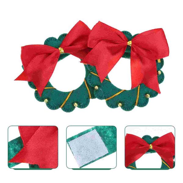 napkin rings 6pcs buckles christmas elements table accessories (green)