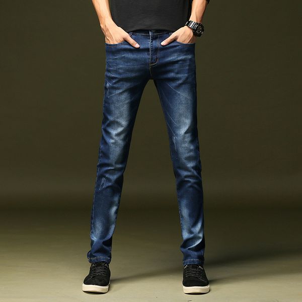 2021 spring and autumn men's jeans slim small leg pants korean long casual fashion xinjiang cotton, Blue
2021 spring and autumn men's jeans slim small leg pants korean long casual fashion xinjiang cotton, Blue