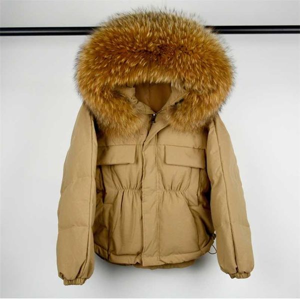 janveny winter down jacket women waterproof large natural raccoon fur hooded short puffer white duck down coat female parkas 210930, Black
janveny winter down jacket women waterproof large natural raccoon fur hooded short puffer white duck down coat female parkas 210930, Black
