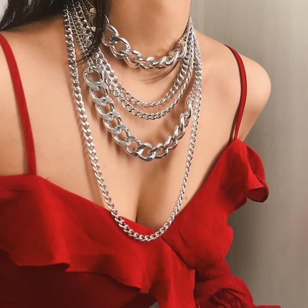 chains european and american punk hip-hop mix match temperament, female personality exaggerated multi-layer chain necklace, Silver
chains european and american punk hip-hop mix match temperament, female personality exaggerated multi-layer chain necklace, Silver