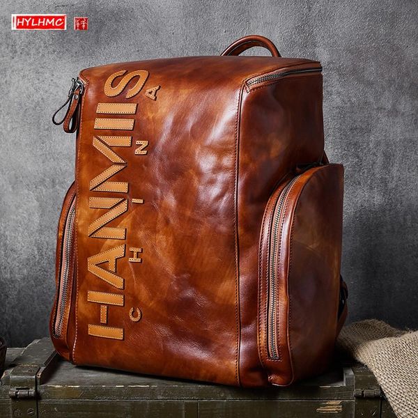 backpack luxury genuine leather men's large lapshoulder bag bucket male travel backpacks retro first layer bags
backpack luxury genuine leather men's large lapshoulder bag bucket male travel backpacks retro first layer bags