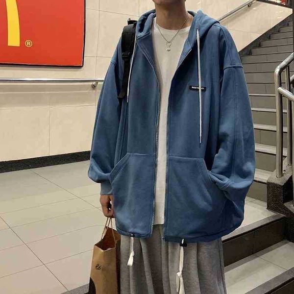 spring autumn sweater men's hooded cardigan korean hip hop loose and versatile, Black
spring autumn sweater men's hooded cardigan korean hip hop loose and versatile, Black