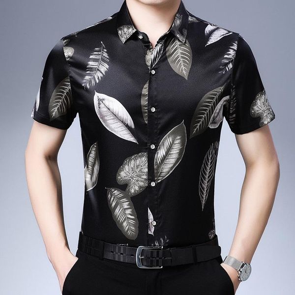 men's casual shirts creative leaves pattern digital printing fashion short sleeve shirt summer high-quality soft comfortable luxury men, White;black
men's casual shirts creative leaves pattern digital printing fashion short sleeve shirt summer high-quality soft comfortable luxury men, White;black