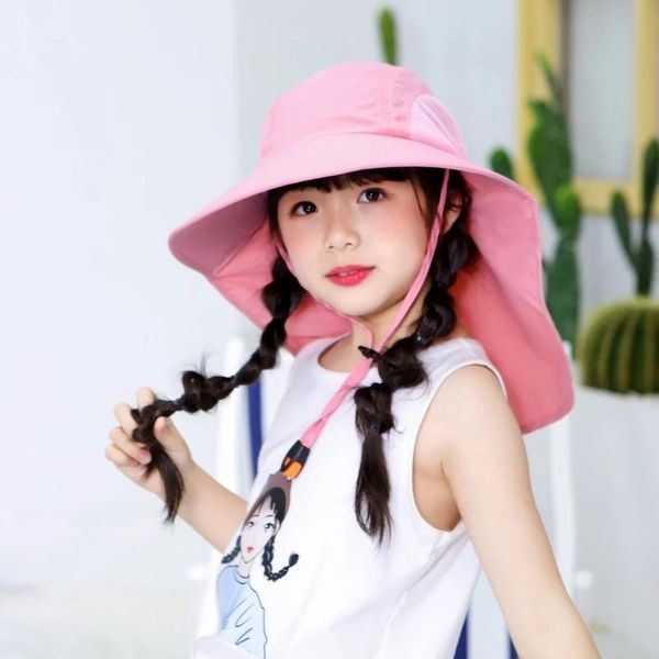 girl sun beach hat wide brim with neck shield string uv protection bucket outdoor children sunscreen fishing cap caps & hats, Yellow
girl sun beach hat wide brim with neck shield string uv protection bucket outdoor children sunscreen fishing cap caps & hats, Yellow