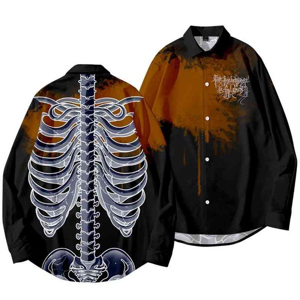 2021 new fashion summer men's print spray painted skull ins loose long sleeved shirt, White;black
2021 new fashion summer men's print spray painted skull ins loose long sleeved shirt, White;black