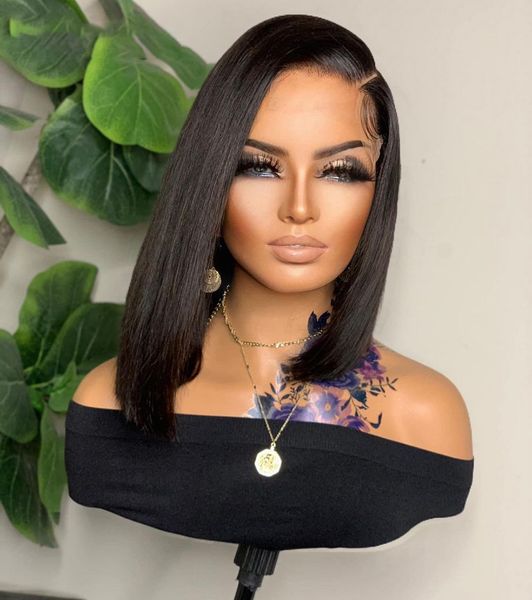 black middle part blunt short bob synthetic lace front wig for fashion women with baby hair silky straight heat resistant fiber pre plucked, Black;brown
black middle part blunt short bob synthetic lace front wig for fashion women with baby hair silky straight heat resistant fiber pre plucked, Black;brown