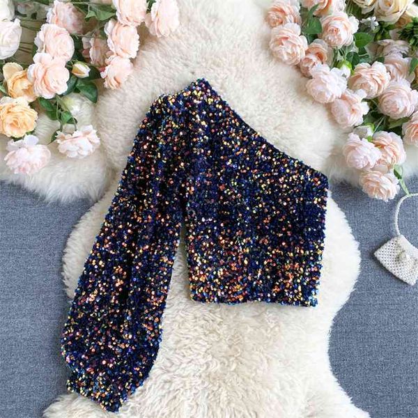 fall product oblique collar t-shirt strapless unilateral puff sleeve slim fit short sequined hk102 womens clothing 210506, White
fall product oblique collar t-shirt strapless unilateral puff sleeve slim fit short sequined hk102 womens clothing 210506, White