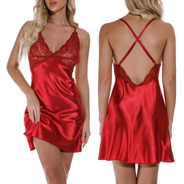 red wine backless cross strap nightdress sling v-neck skirt lace silk nightgown bandage lingerie set women underwear s/ / l, Black;white
red wine backless cross strap nightdress sling v-neck skirt lace silk nightgown bandage lingerie set women underwear s/ / l, Black;white