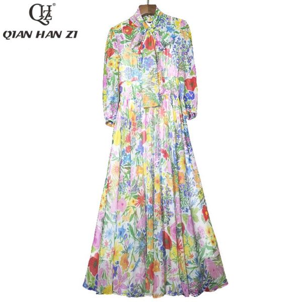 qian han zi designer fashion chiffon summer dress women's three quarter sleeves elegant flower print beach holiday midi casual dresses, Black;gray
qian han zi designer fashion chiffon summer dress women's three quarter sleeves elegant flower print beach holiday midi casual dresses, Black;gray