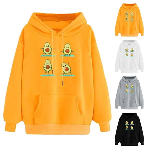 women's hoodies & sweatshirts hoodie avocado cartoon pattern drawstring hooded sweatshirt pullover pocket casual loose long sleeve spo, Black
women's hoodies & sweatshirts hoodie avocado cartoon pattern drawstring hooded sweatshirt pullover pocket casual loose long sleeve spo, Black