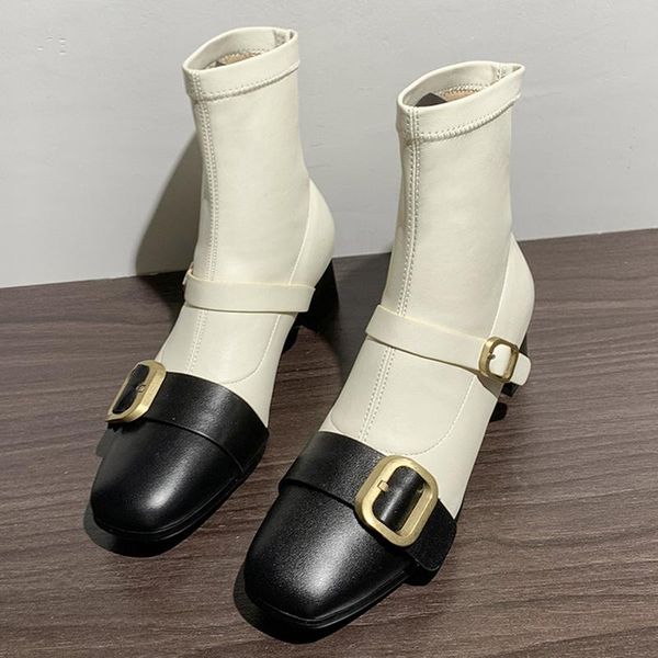 boots rimocy fashion metal buckle thick heels women 2021 mixed color slip on ankle woman pu leather autumn booties female, Black
boots rimocy fashion metal buckle thick heels women 2021 mixed color slip on ankle woman pu leather autumn booties female, Black