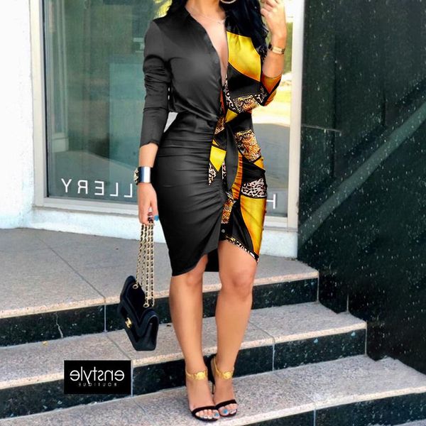 casual dresses women elegant print mini dress female ol work office leisure basic long sleeve tight waist shirt, Black;gray
casual dresses women elegant print mini dress female ol work office leisure basic long sleeve tight waist shirt, Black;gray