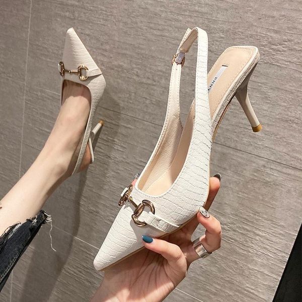 sandals baotou sandal woman 2021. the summer fairy style french soft leather pointed thin heels web celebrity, Black
sandals baotou sandal woman 2021. the summer fairy style french soft leather pointed thin heels web celebrity, Black