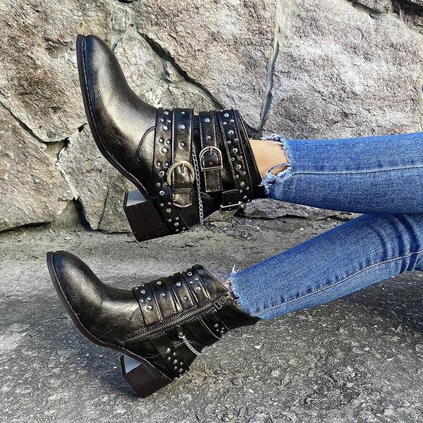 boots winter women short ankle zipper botas de mujer punk rivet chain buckle ladies boot zip square heel shoes plus size 35-43, Black
boots winter women short ankle zipper botas de mujer punk rivet chain buckle ladies boot zip square heel shoes plus size 35-43, Black