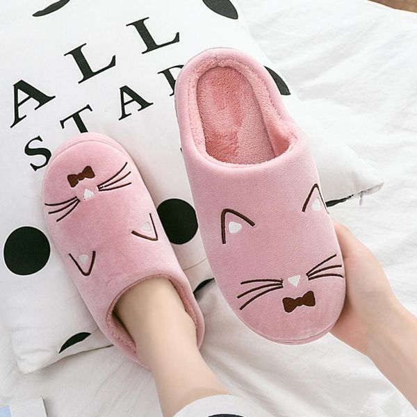 women's girls couples winter warm soft short plush cartoon cat non-slip household floor home bedroom slippers indoor shoes, Black
women's girls couples winter warm soft short plush cartoon cat non-slip household floor home bedroom slippers indoor shoes, Black